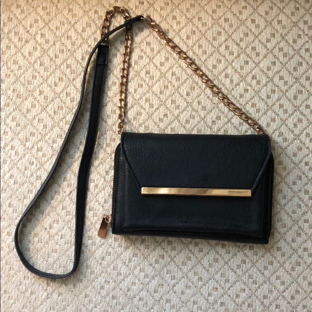 Black Crossbody Wallet Clutch